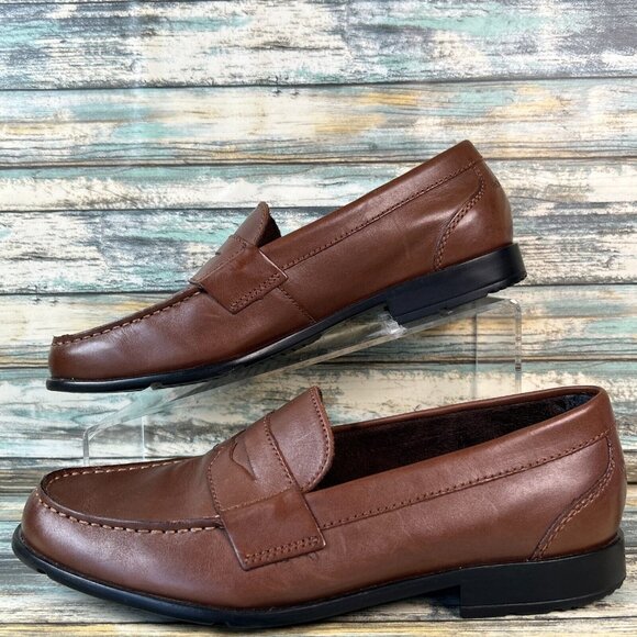 Rockport Walkability Trutech Penny Loafer Brown Leather Dress Shoes Mens Sz 8.5M main image 12